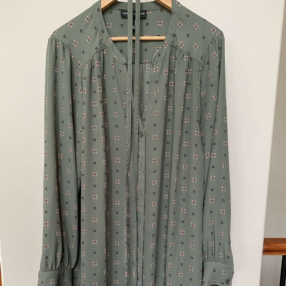 Love & Legend button up blouse with belt